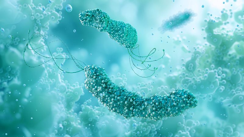 L'Helicobacter pylori osservato al microscopio elettronico